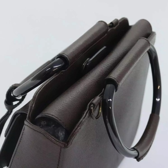 GUCCI Hand Bag Leather Brown Tote D-ring Handle VINTAGE NOUGHTIES GREAT COND! - Picture 6 of 11